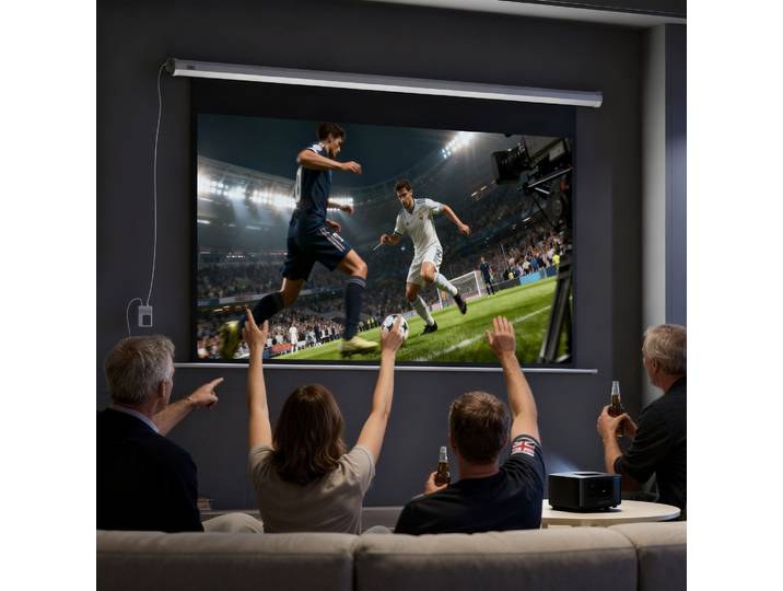 HOMCOM Écran Projecteur Motorisé 254cm 16:9 avec Télécommande Blanc