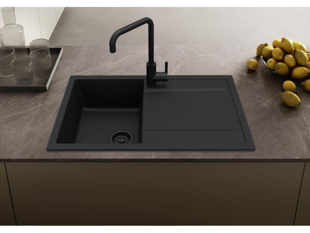 Set aus Granitspüle und Hebelarmatur Elleci SET LIFE 300 BKM + DRIVE G40
