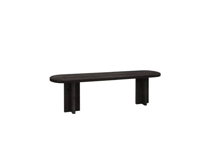 Banc en bois de sapin noir 140x45cm