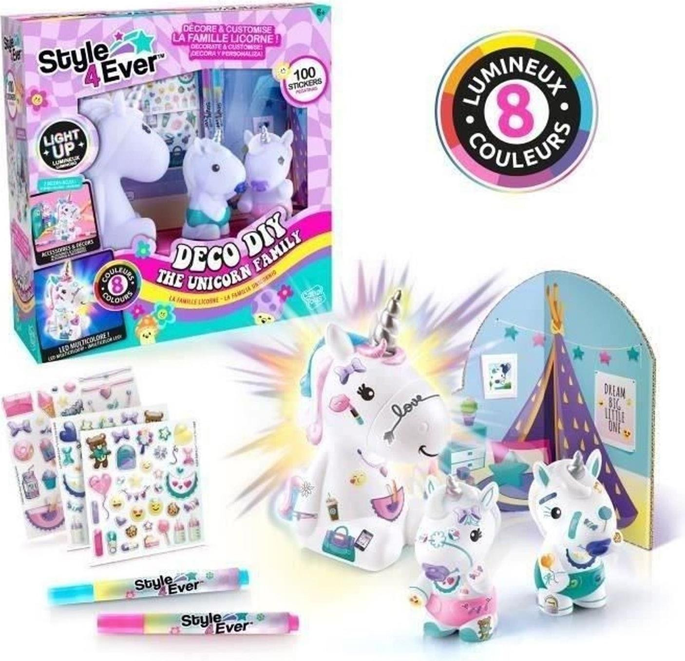 Canal Toys The Unicorn Family Luminous Unicorn Moeder en Twee Baby Figuren voor Decoratie OFG 287