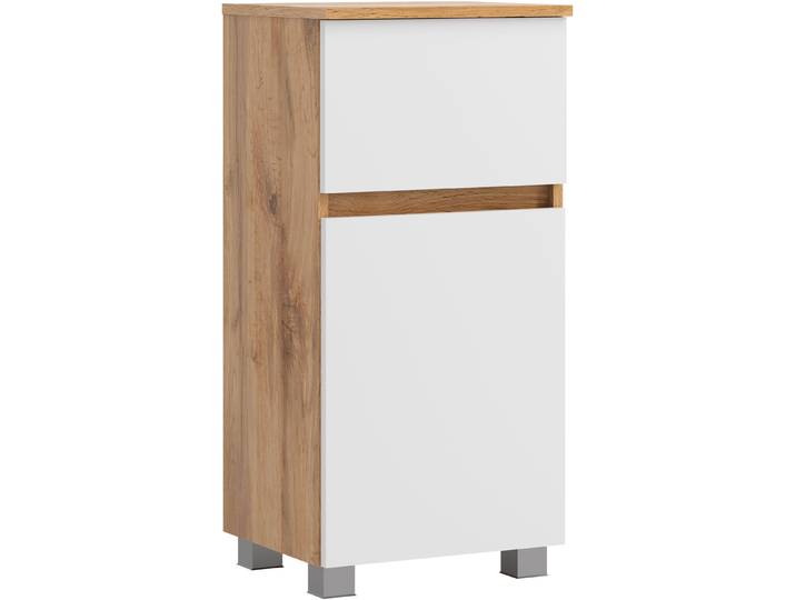 Unterschrank GOODPRODUCT BOZEN, Unterschrank 40 cm , weiss (weiß), B:40cm H:79cm T:35cm, Holzwerkstoff, Schränke, Unterschrank, griffloses Design, Masse (B/T/H): 40/35/79 cm