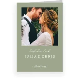 Dankeskarte Hochzeit: Loveliness mit Foto in Grün