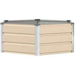 Helloshop26 - Moderner sechseckiger Pflanzkübel für den Außenbereich 129 x 129 x 45 cm elfenbeinfarbener Stahl