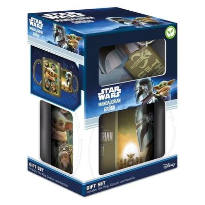 THE MANDALORIAN AND GROGU (BOUNTY HUNTERS) MUG COASTER KEYCHAIN GIFT SET