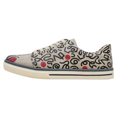 Sneaker DOGO "Classic Schnürsneaker Cat And Mouse Damen Sneaker", Damen, Gr. 39, Normalschaft, beige (natur), Lederimitat, Schuhe Sneaker, Handgefertigt