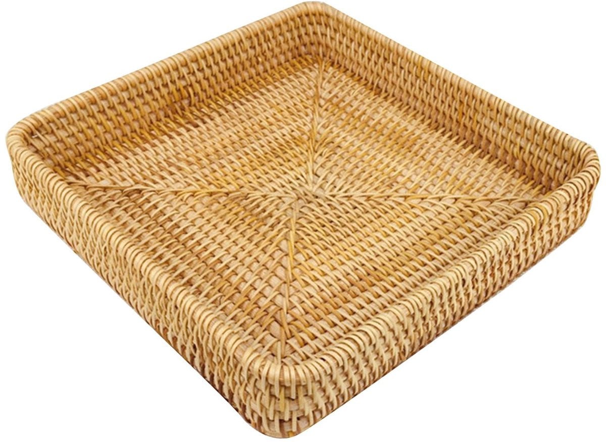 Dailygoods Handgeweven Rotan Dienblad en Opbergmand voor Binnen en Buiten