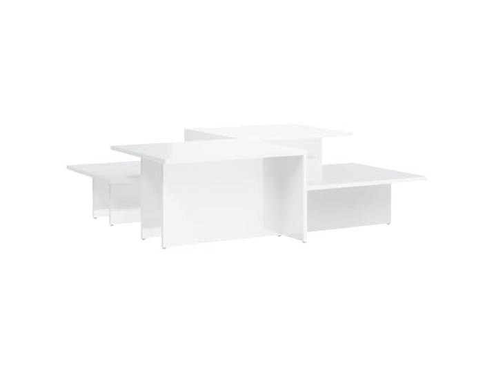 Favemtsl 2er Set Couchtisch Beistelltisch Hochglanz-Weiß Holzwerkstoff Modernes 2er Set für Wohnzimmer & Schlafzimmer: Pflegeleichte Oberflächen und viel Platz für Getränke und Dekoration.