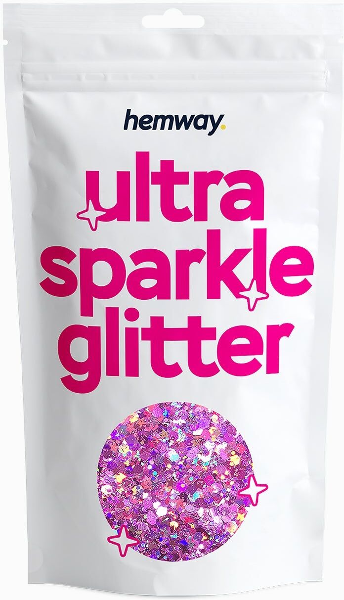 Hemway Glitter Mix Ultra Sparkle 100g / 3.5oz   Rose Pink Holographic Mix   Cosmetic, Festival, Crafts