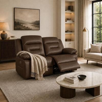 UR livingroom 59-Inch Faux Leather Power Reclining Loveseat Sofa