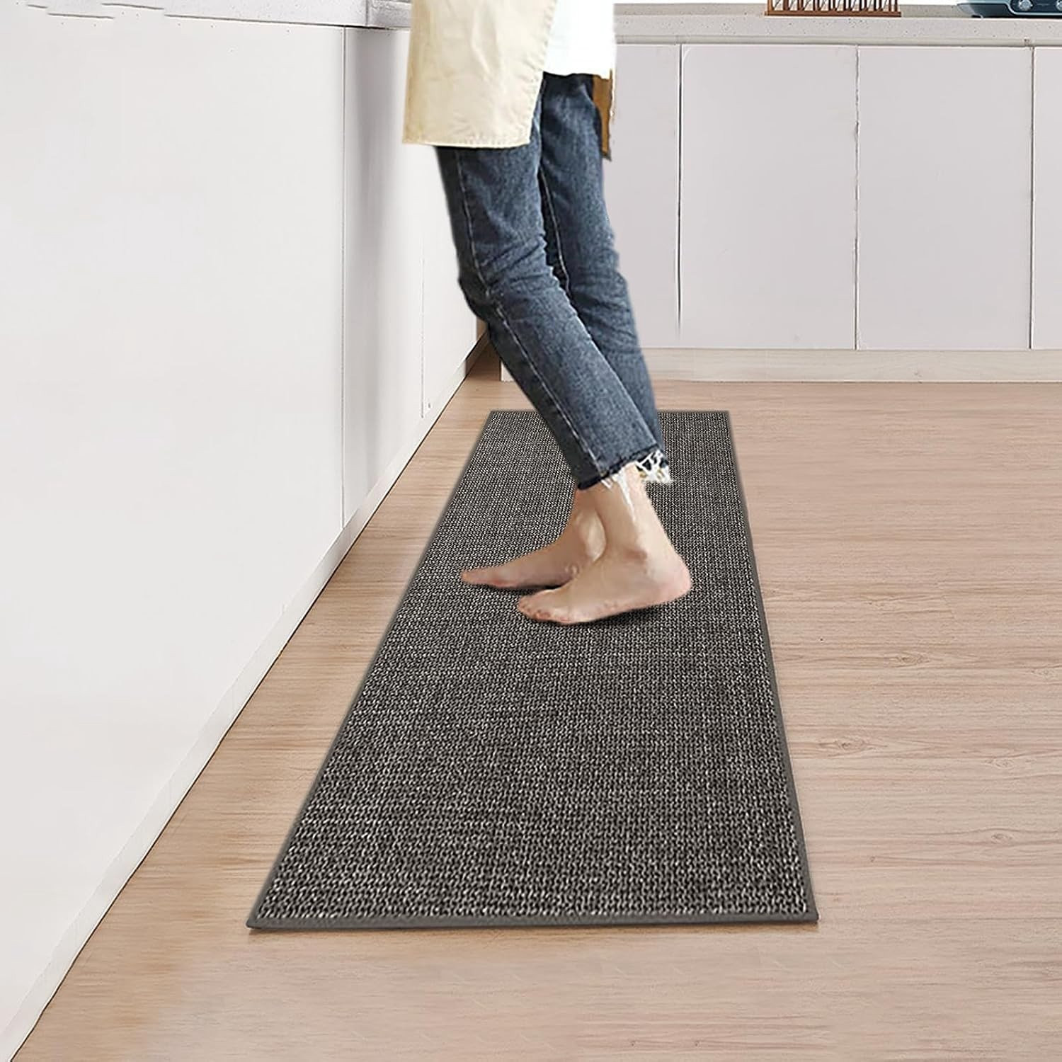 Modern Wasbare Keukenloper van Linnen met Antislip voor Keuken en Woonkamer, Rechthoekig