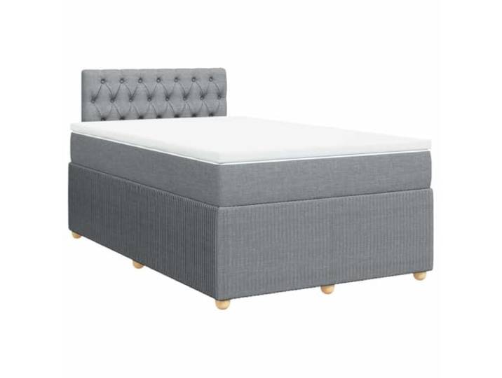 KKgypkn Boxspringbett mit Matratze Hellgrau 120x200 cm Stoff – Taschenfederkernmatratze mit Lattenrost und abnehmbarem Bezug für erholsamen Schlaf
