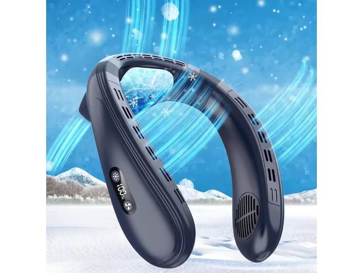 Nouveau climatiseur de cou portable, ventilateur de cou rechargeable à semi-conducteurs, ventilateur sans pales, ventilateur personnel d'extérieur, refroidisseur portable
