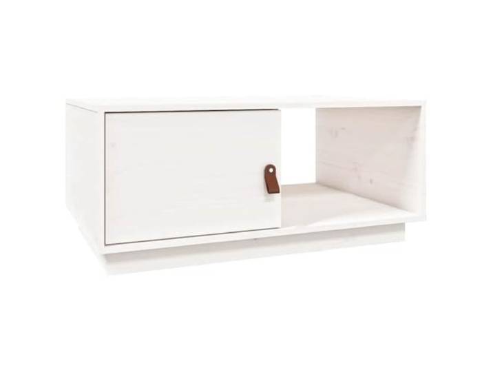 Couchtisch, Weiß, 80x50x35,5cm, Kiefer Massivholz Aufbewahrungsfächer, Beistelltisch, Beistelltisch, Zusatzplatte, Montageanleitung