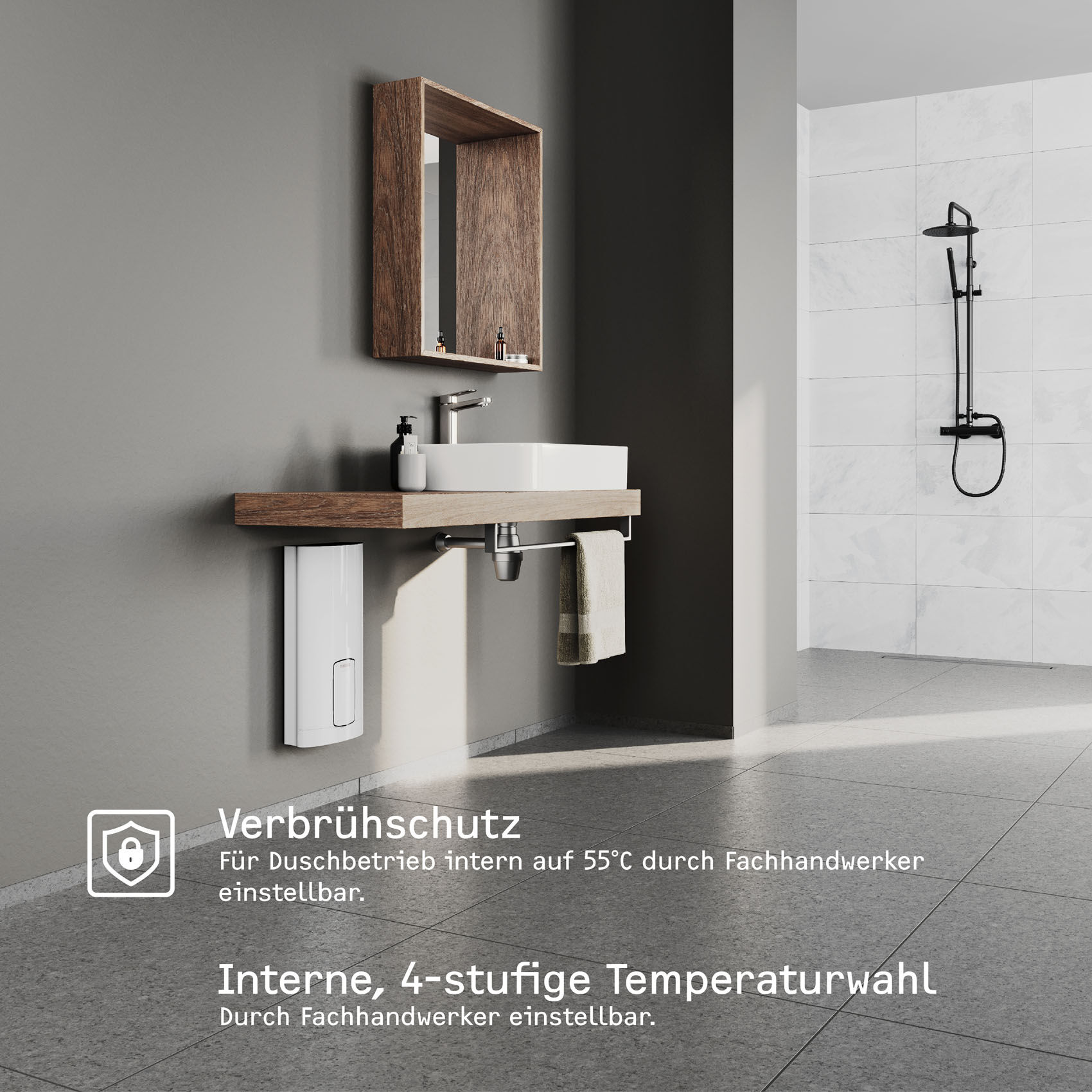 Komfort-Durchlauferhitzer STIEBEL ELTRON "HDB-E 27 Trend", weiß, B:22,5cm H:46,6cm T:10,5cm, Durchlauferhitzer, Komfort-Durchlauferhitzer, 2i Technologie für nahezu konstante Warmwassertemperatur