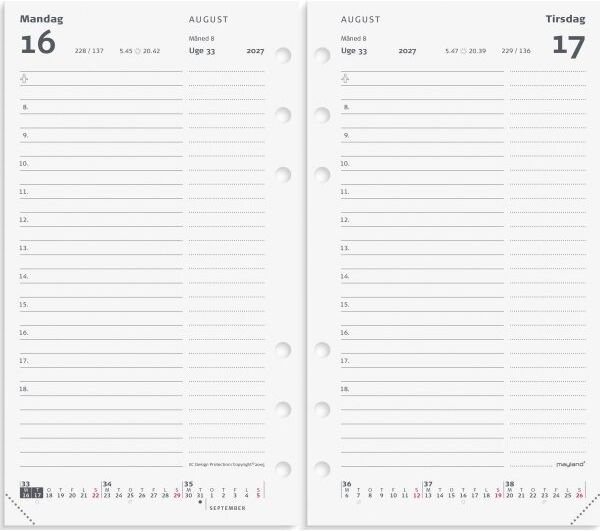 Mayland 2027 System Pp Dagkalender, Højf. Refill