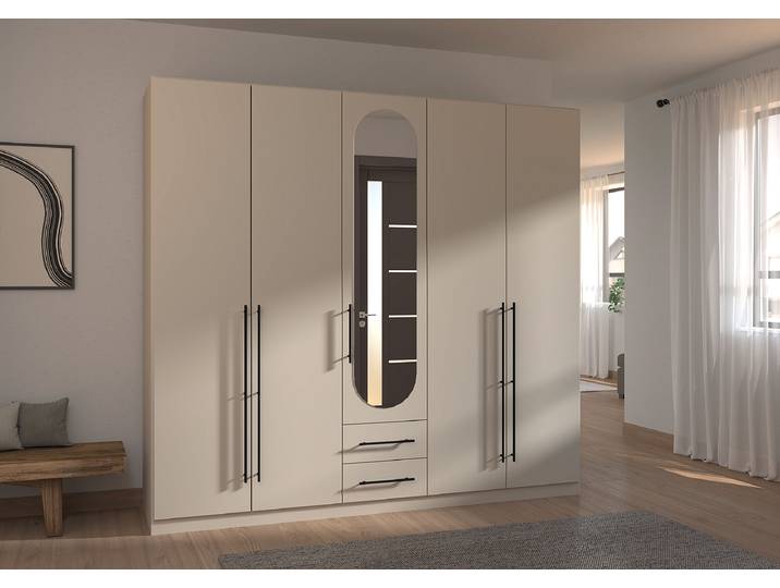 Drehtürenschrank Velora 226cm Beige/Kaschmir