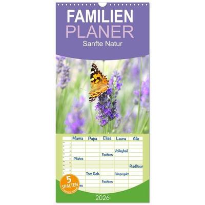 Familienplaner 2026 - Sanfte Natur mit 5 Spalten (Wandkalender, 21 x 45 cm) CALVENDO