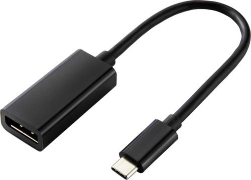 Renkforce USB-C / DisplayPort Adapterkabel USB-C Stecker, DisplayPort Buchse 0.14m Schwarz RF-4613070 USB-C-Displaykabel