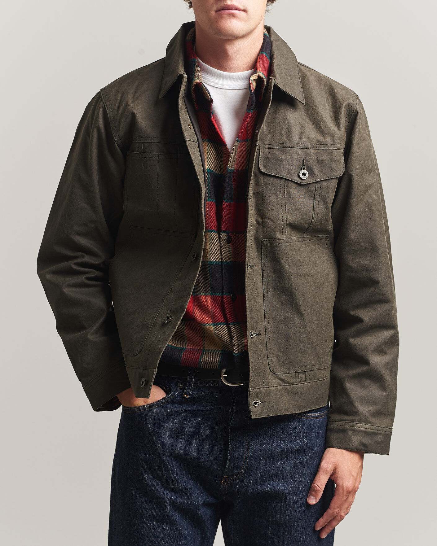 Filson Short Lined Tin Cloth Cruiser Beluga men XL Grøn