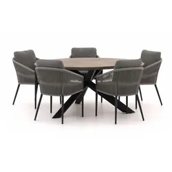 Bellagio Mineo/ROUGH-Y ø 150 cm Gartenmöbel-Set 6-teilig