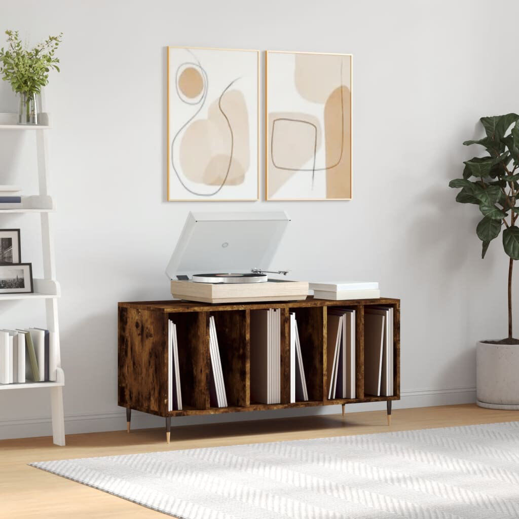 Norden Home 48 cm H Media Shelves Smoked Oak 48cm H X 100cm W X 38cm D