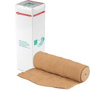 Nobamed Kompressionsbinden Nobastretch kräftig, Langzug, dauerelastisch, beige, atmungsaktiv, 20 cm x 7 m