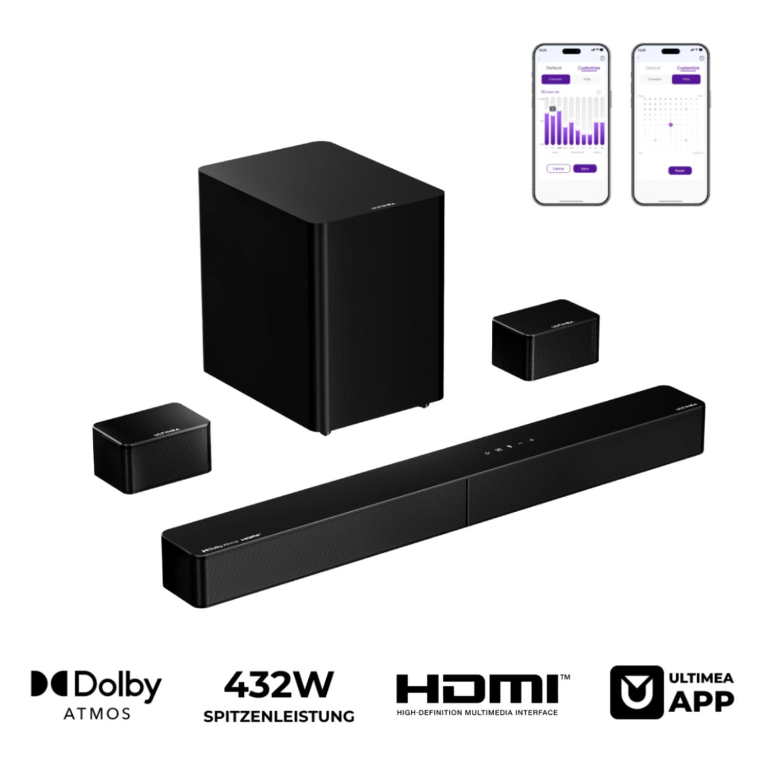 ULTIMEA Poseidon M100 7.1 Vollständig Kabelloses Surround-Sound-System mit Dolby Atmos