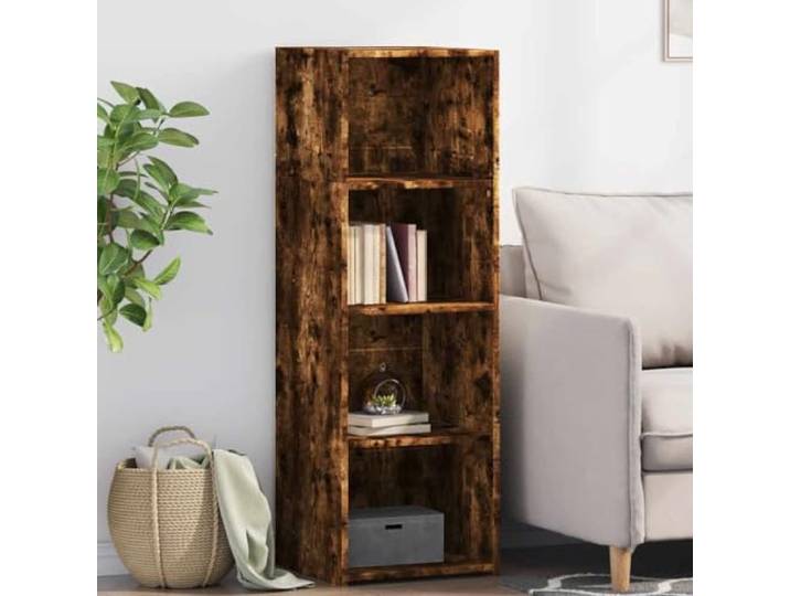 HEFZGDB Modernes Highboard mit viel Stauraum aus Holzwerkstoff und hoher Stabilität, Glatte Oberfläche für einfache Reinigung, klassisches Zeitloses Design in Räuchereiche 40x41x124 cm