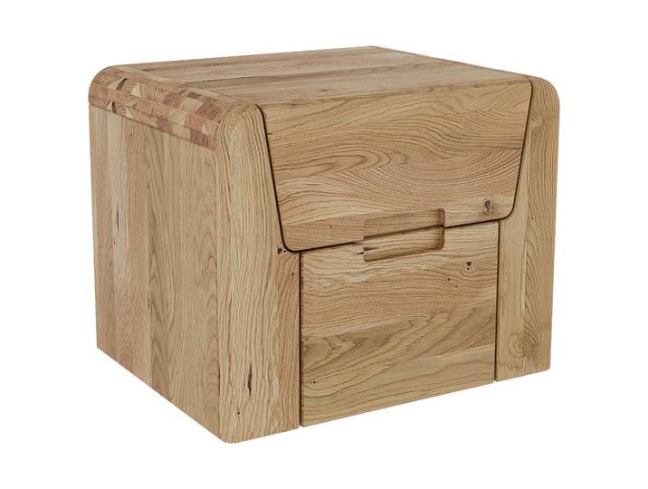 Livetastic Nachtschrank Zeno, Natur, Wildeiche, Holz, Wildeiche, vollmassiv, 2 Schublade(n) Schubladen, 50x40x42 cm, Holzmöbel, Holztische, Nachttische Holz
