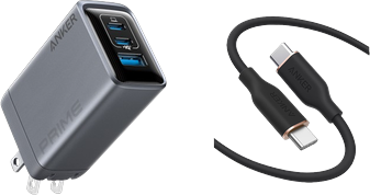Prime Charger (100W, 3 Ports, GaN) and Anker 643 USB-C to USB-C Cable (Flow, Silicone)