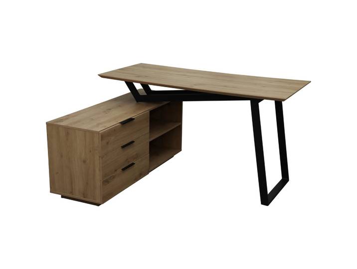 Schreibtisch Liam Eiche Artisan/Schwarz