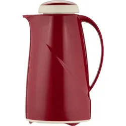 2x Helios Isolierkanne WAVE. Inhalt: 1.0 Liter. Farbe: rot. Kunststoff. Drehverschluß