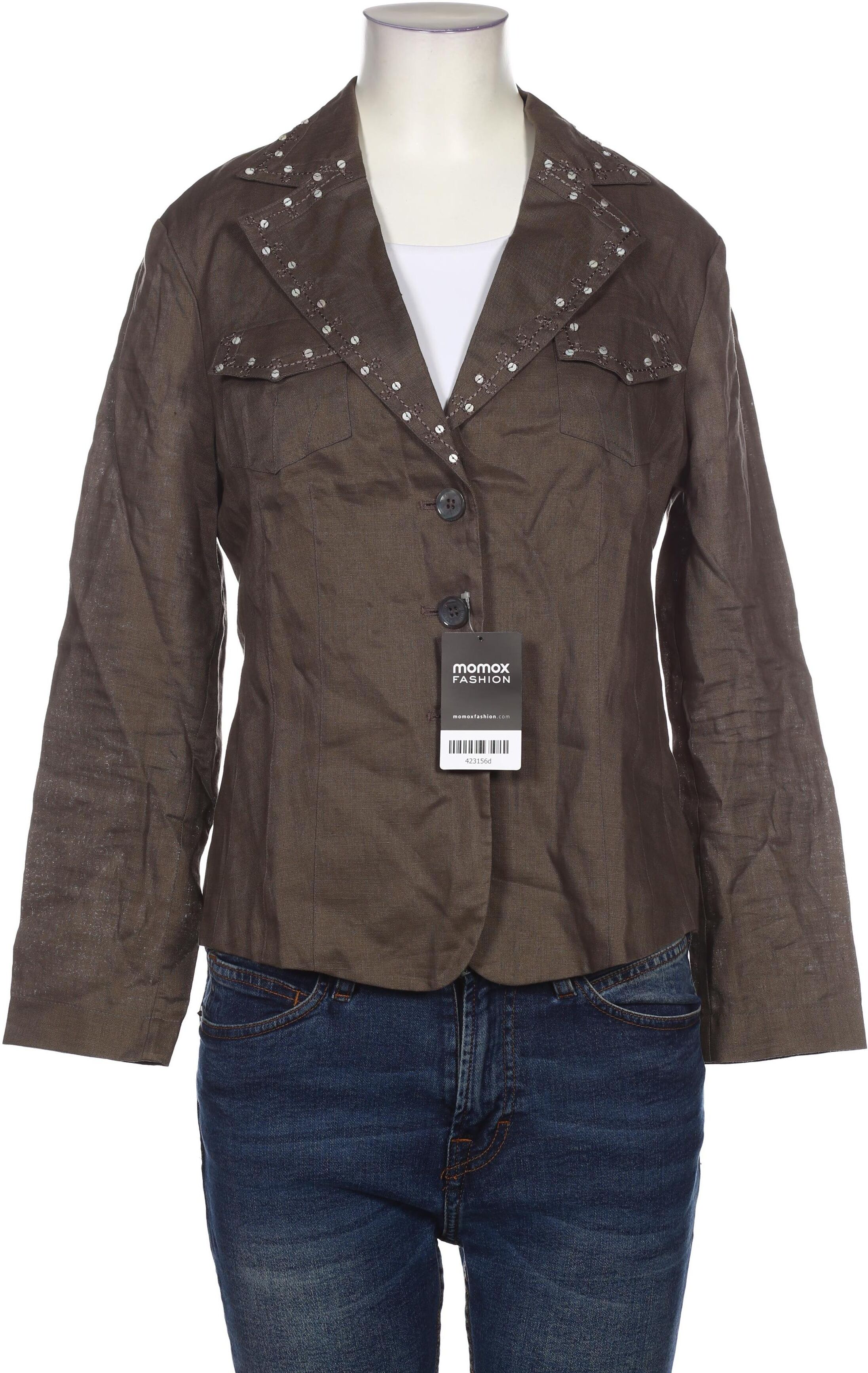 Ambiente Damen Blazer, Braun, Gr. EU 36, Leinen - Second Hand