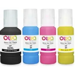 Armor OWA, Druckerpatrone, OWA Tintenflaschen-4er-Set kompatibel Canon GI-56 BKCMY schwarz (140ml) (B, C, M, Y)
