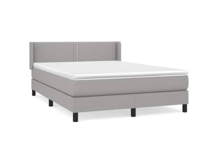 PUGYNBK Boxspringbett, 140 x 200 cm, mit verstellbarem Kopfteil Taschenfederkernmatratze, mittlere Festigkeit, atmungsaktiver Stoff, weicher Schutz, einfache Montage