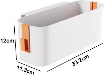 Inspired Finds Bedside Storage Caddy With Double Hook Hanging Organizer For Beds And Cribs orange