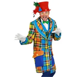 Thetru Bunt karierte Clownsjacke - Kostüm für Fasching (M)