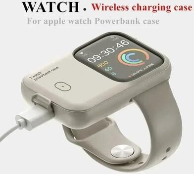 Uplifted Finds Portable Wireless Charger Powerbank Case For Apple Watch With 1200mAh Battery 40 Mm 41 Mm starlight