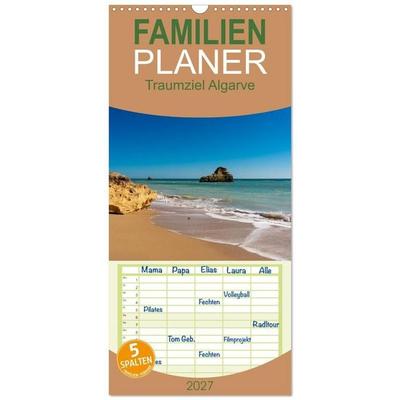 Familienplaner 2027 - Traumziel Algarve mit 5 Spalten (Wandkalender, 21 x 45 cm) CALVENDO