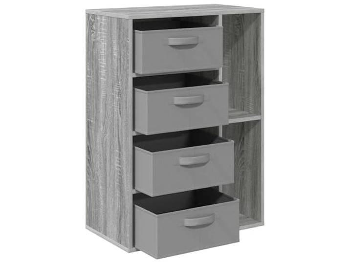 GFMGUEMV Sideboard Grau Sonoma 60 x 33,5 x 84 cm Holzwerkstoff Moderner Stauraum, Regalbretter innen, versenkte Griffe, Holzwerkstoff, vielseitig nutzbar