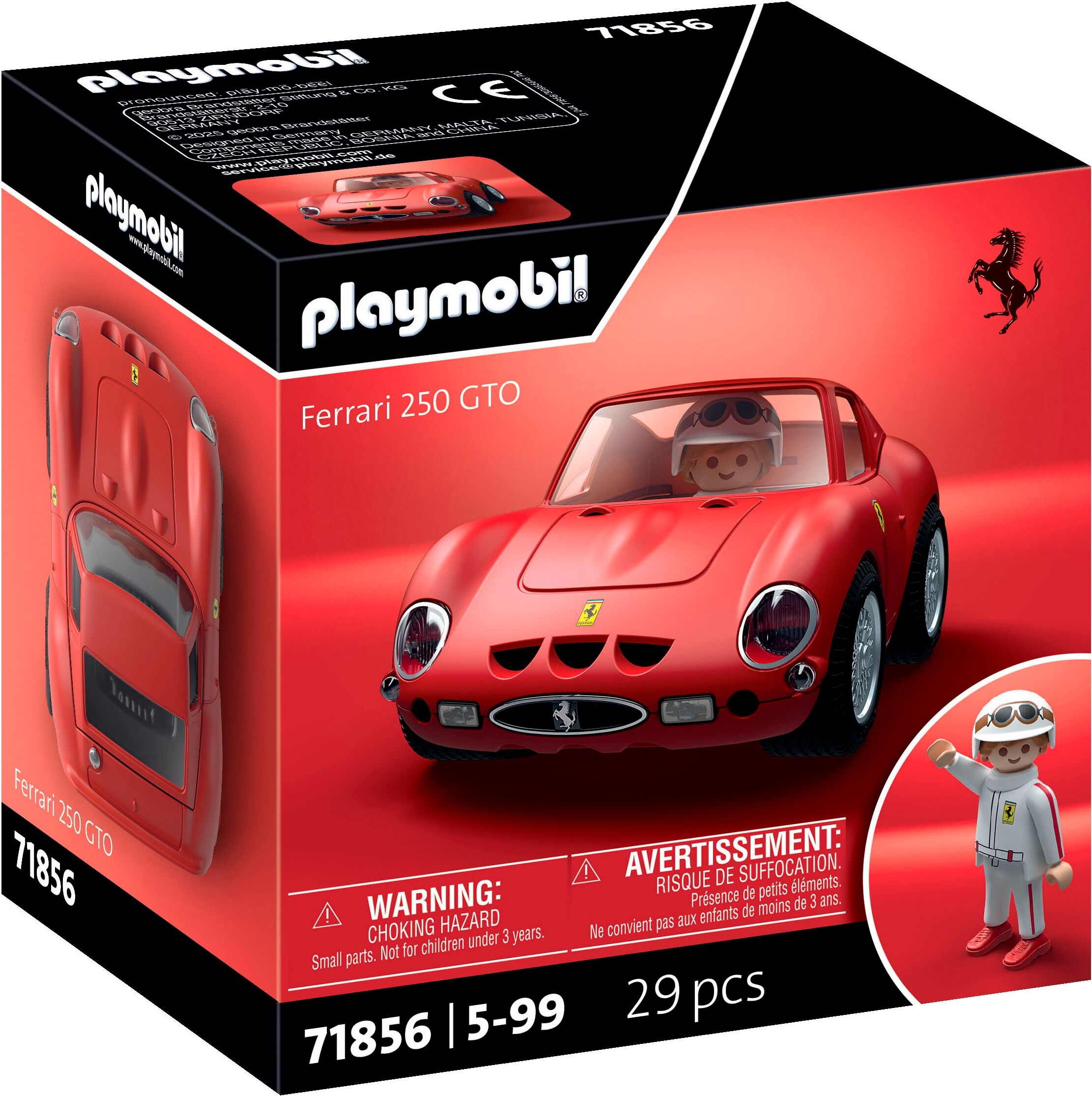 Konstruktions-Spielset PLAYMOBIL "PLAYMOBIL X Ferrari 250 GTO (71856), Cars", rot, Spielbausteine, Kinder, Kunststoff, Konstruktions-Spielset, Made in Europe