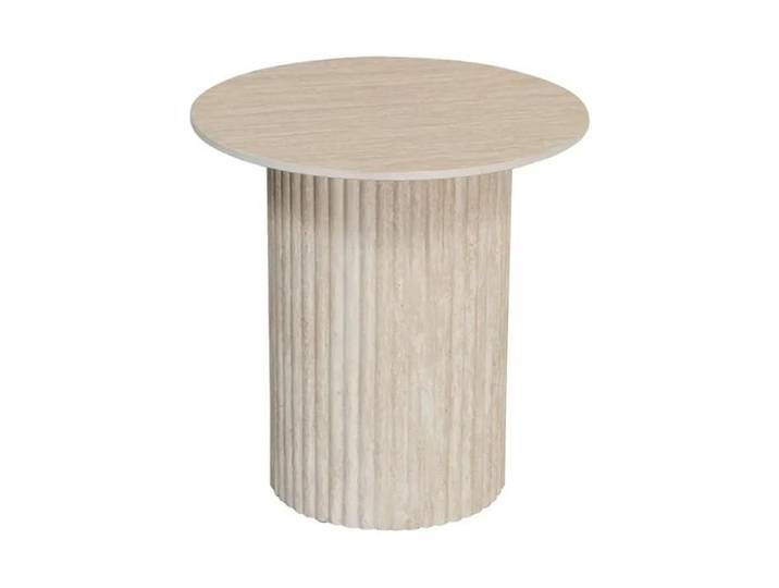 Table basse artisanale en céramique Pole To Pole Travertine - beige - Beige - 50x51 cm