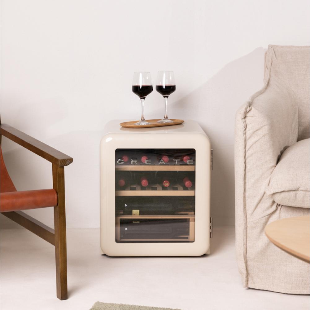 CREATE - WINECOOLER RETRO - Elektrischer Weinkühlschrank im Retro-Stil für 12, 24, 45 oder 72 Flaschen