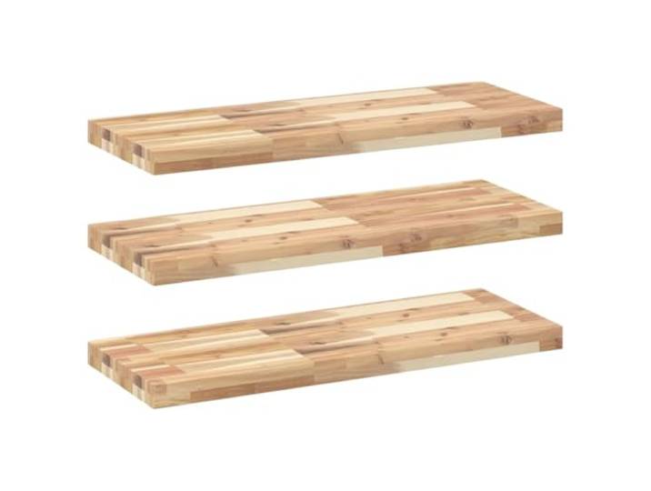 LASWWQMRF Schweberegale 3 STK Massivholz Akazie Unbehandelt 80x30 cm Vielseitiges Wandboard Set aus Akazienholz zur eleganten Präsentation von Dekoration in Wohnzimmer oder Schlafzimmer.