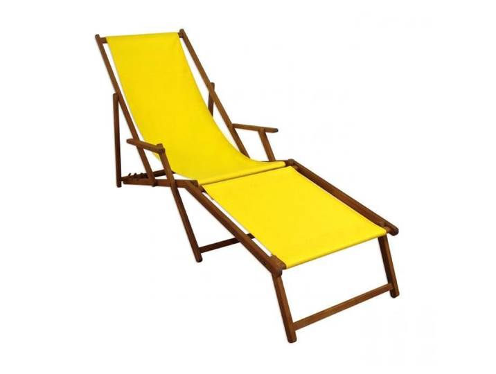 Chaise longue de jardin jaune pliante avec repose-pieds chilienne mobilier de jardin 10-302F