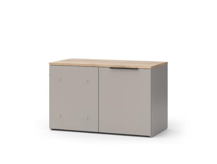 Vicco Eckkommode Wido , Greige 80 x 50 cm mit Tür, zur Aufbewahrung und platzsparenden Nutzung in Ecken