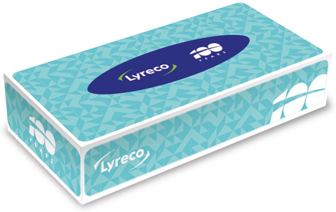 LYRECO Ansiktsservett 2-lagers vit 100/fp