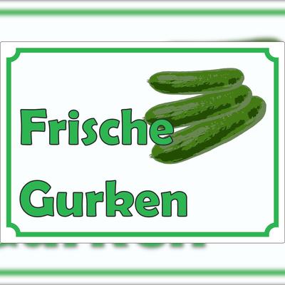 HB-Druck Frische Gurken Werbeaufkleber Aufkleber A5 (148x210mm)
