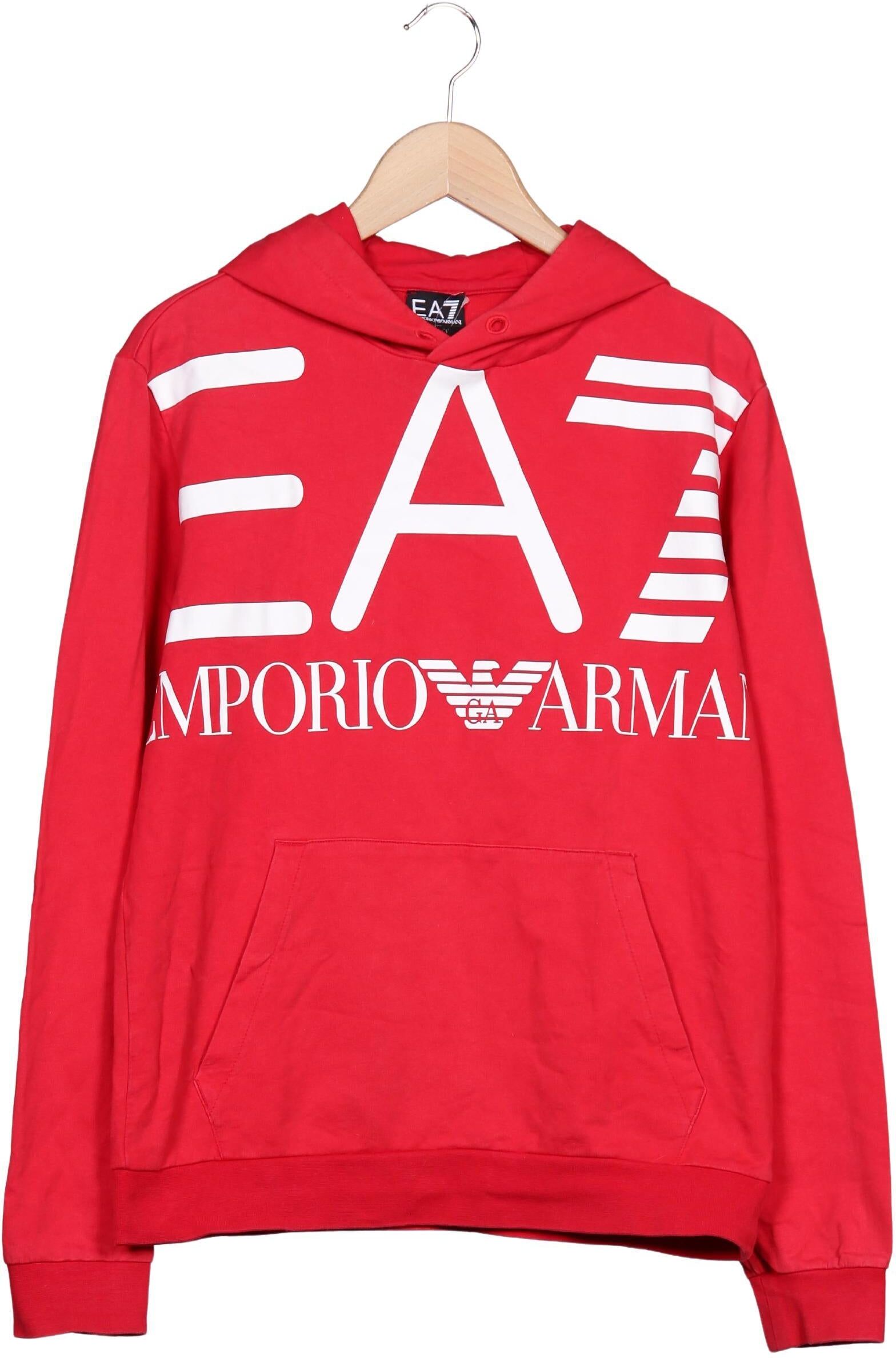 Giorgio Armani EA7 Emporio Armani Herren Kapuzenpullover, Rot, Gr. M, Baumwolle - Second Hand