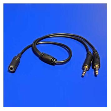 NoName Audio Verteiler, Jack-Buchse (3.5mm) - 2x Jack-Stecker (3.5mm), Stereo, schwarz (Klinkenadapter) (35625535)